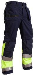 Bundhose Warnschutz Kl.1 Marineblau/Gelb C54_